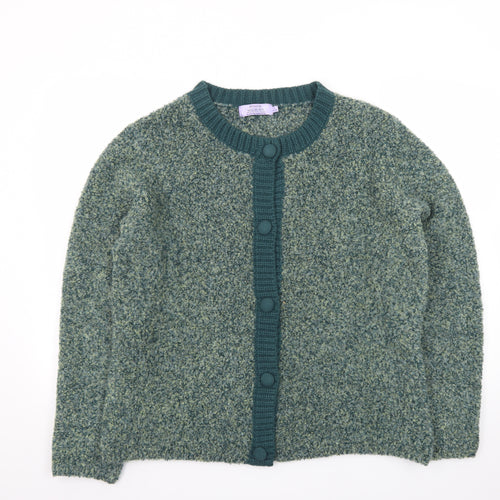 Honor Millburn Women's Green Wool Blend Cardigan L 18-20