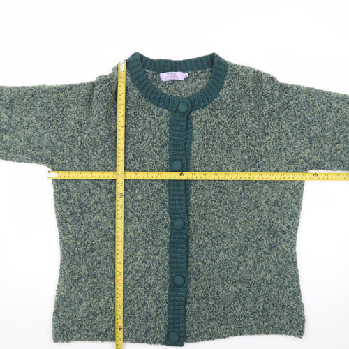Honor Millburn Women's Green Wool Blend Cardigan L 18-20