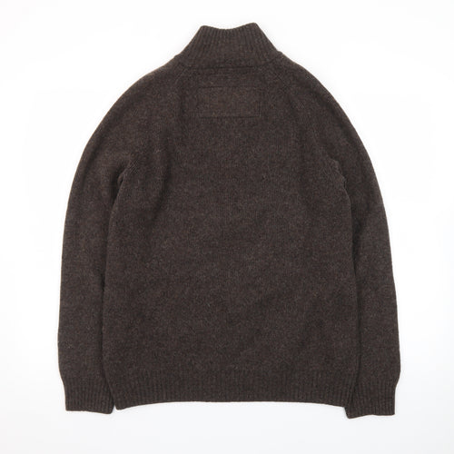 John Rocha Men’s Brown Wool Cashmere Half Zip Jumper Size M
