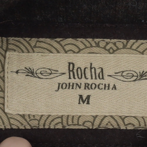 John Rocha Men’s Brown Wool Cashmere Half Zip Jumper Size M