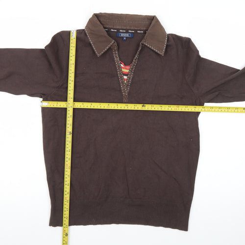 Maine New England Women’s Brown Collared Henley Jumper Size 14