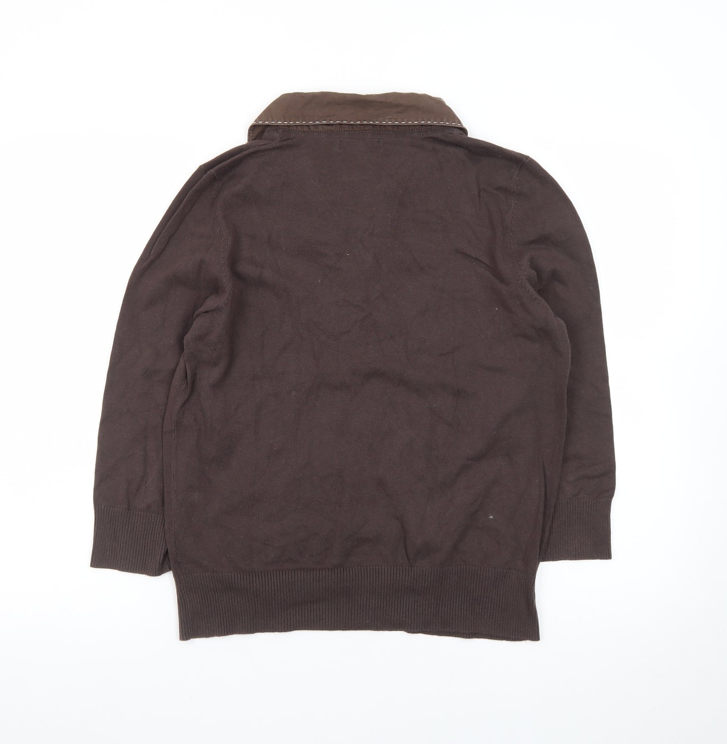 Maine New England Women’s Brown Collared Henley Jumper Size 14