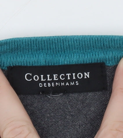 Debenhams Collection Women Grey Blue Striped Pullover Jumper Size 20