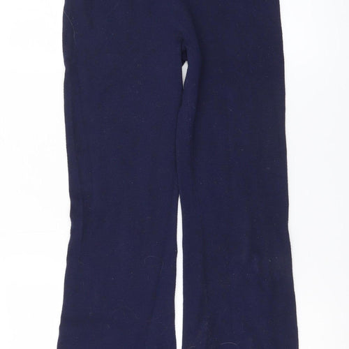 H&M Womens Blue Knit Flared High Waist Stretch Trousers XS