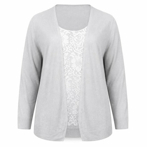 Marks and Spencer Women Grey Knit Long Sleeve Open Cardigan Size 14
