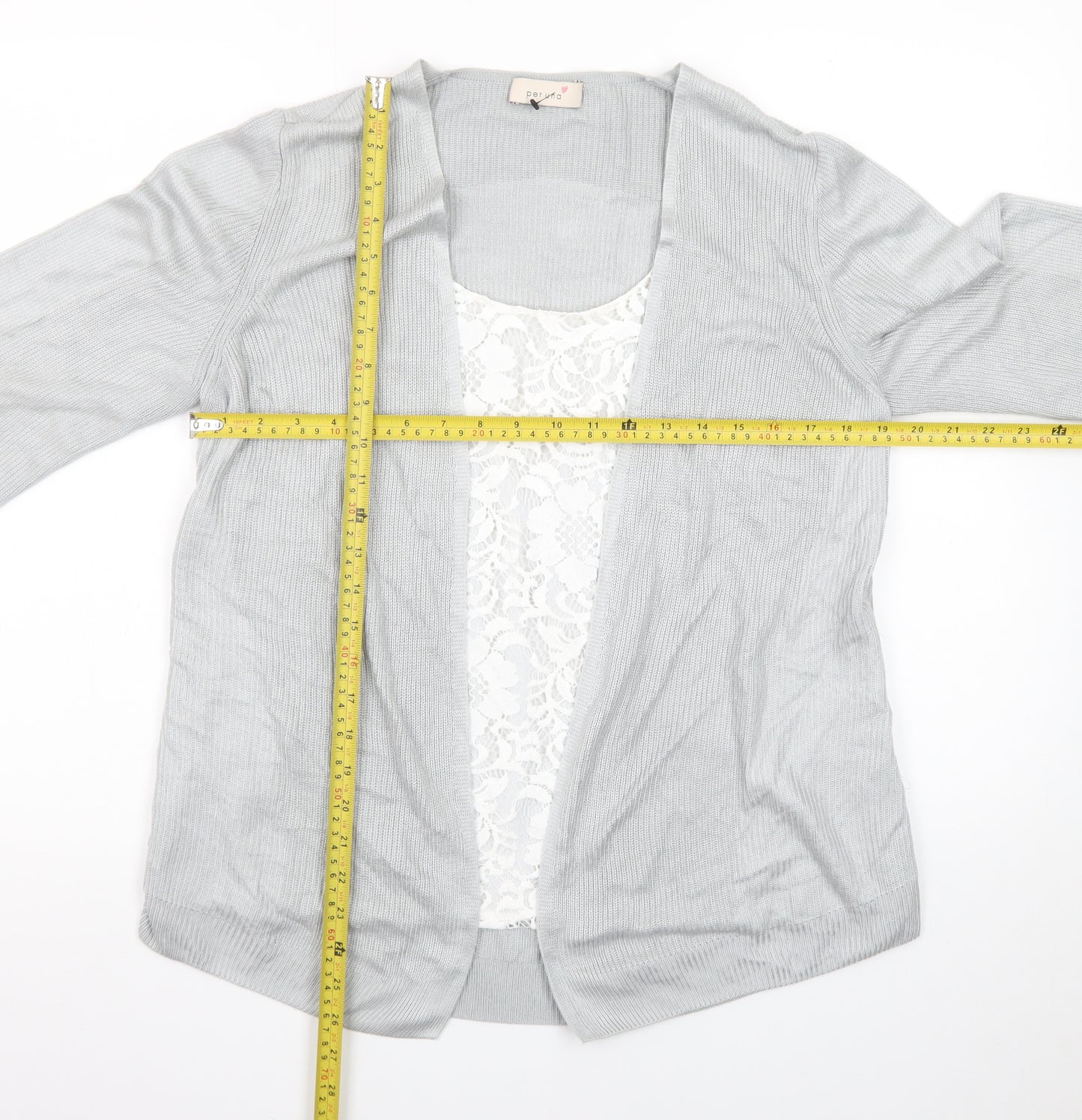Marks and Spencer Women Grey Knit Long Sleeve Open Cardigan Size 14