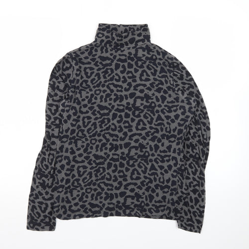 Tu Women’s Grey Animal Print Roll Neck Long Sleeve Top Size 16