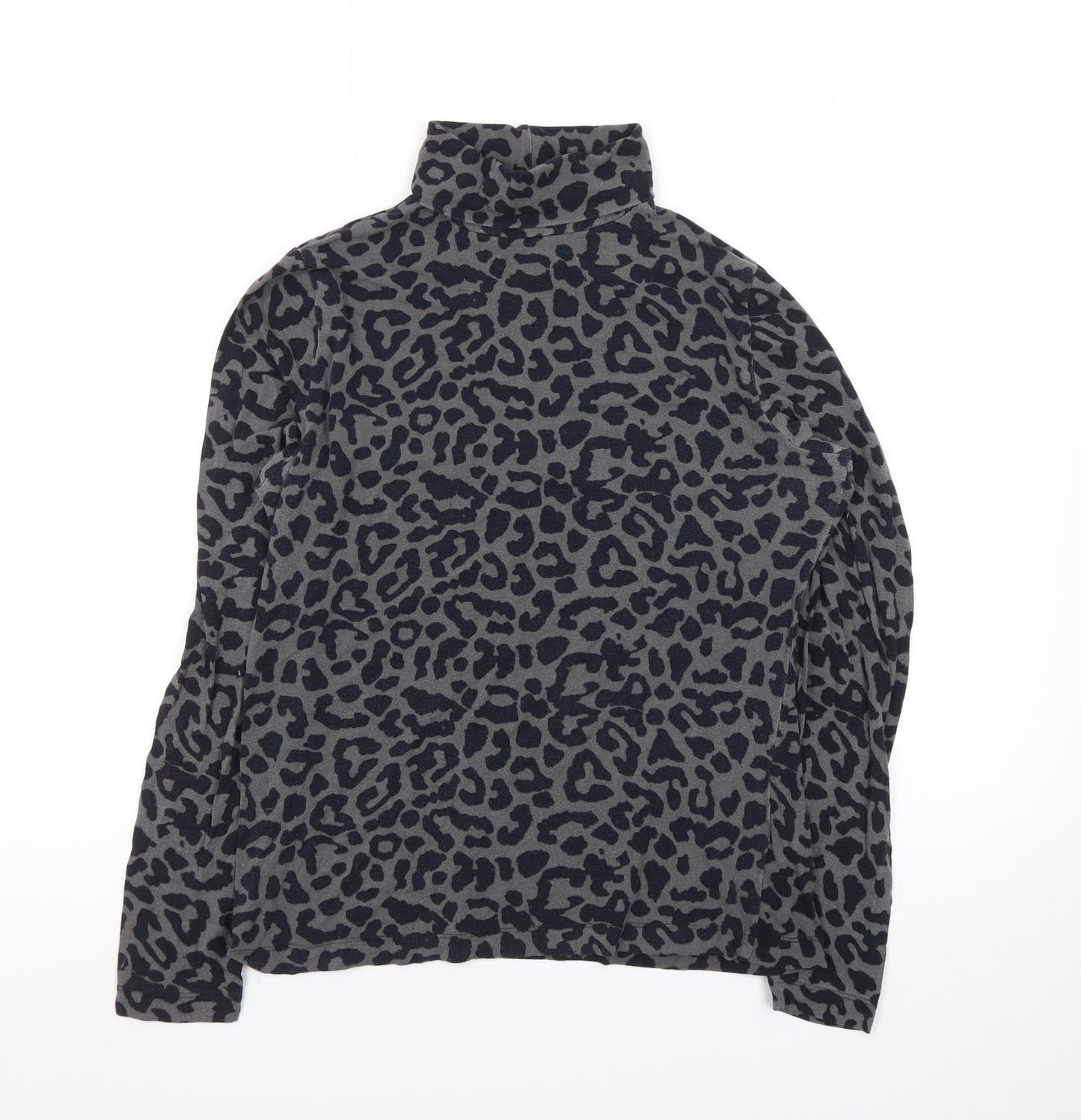 Tu Women’s Grey Animal Print Roll Neck Long Sleeve Top Size 16