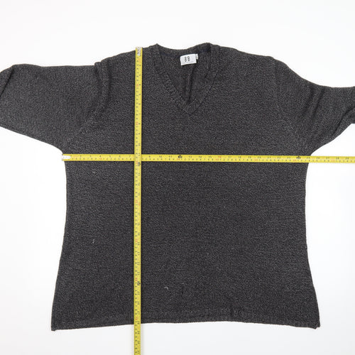 B·B Design Jytte Meilvang Women's Grey L V-Neck Knit Pullover Jumper