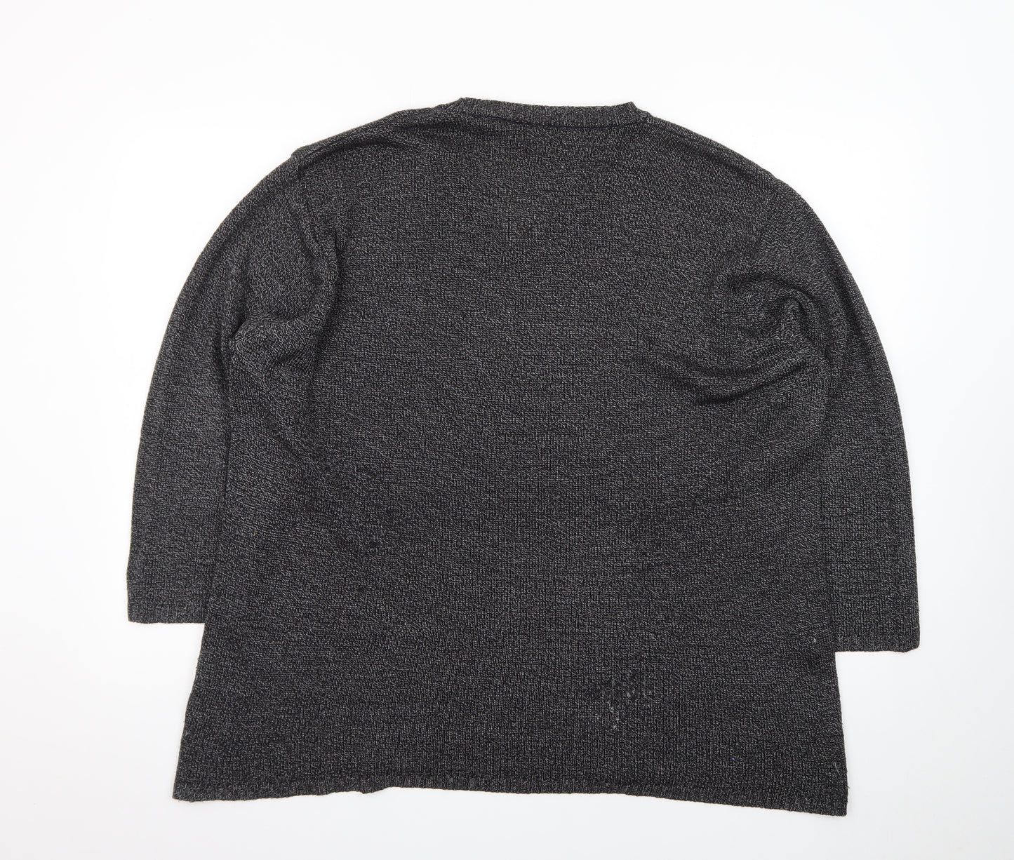 B·B Design Jytte Meilvang Women's Grey L V-Neck Knit Pullover Jumper