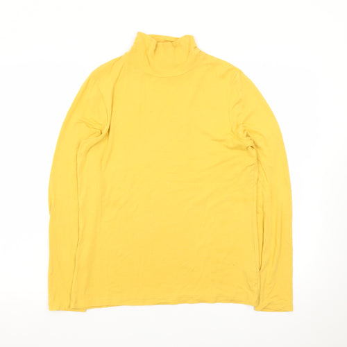M&Co Women Yellow Roll Neck Long Sleeve Jersey Top Size 12