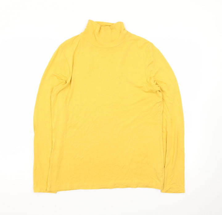 M&Co Women Yellow Roll Neck Long Sleeve Jersey Top Size 12