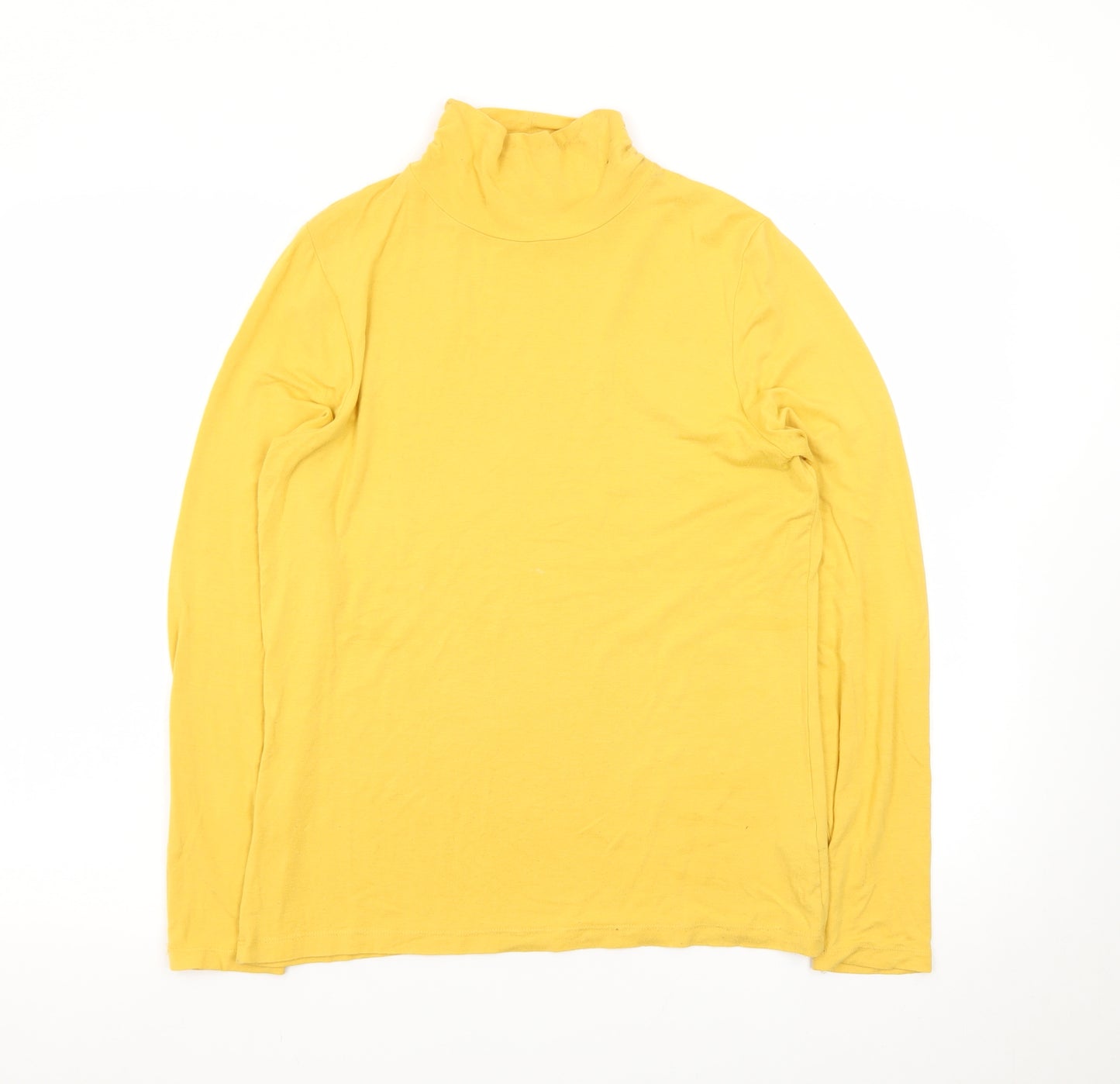 M&Co Women Yellow Roll Neck Long Sleeve Jersey Top Size 12