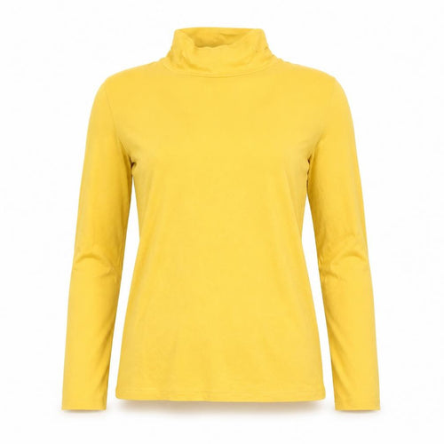M&Co Women Yellow Roll Neck Long Sleeve Jersey Top Size 12