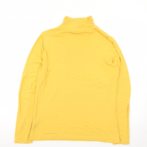 M&Co Women Yellow Roll Neck Long Sleeve Jersey Top Size 12