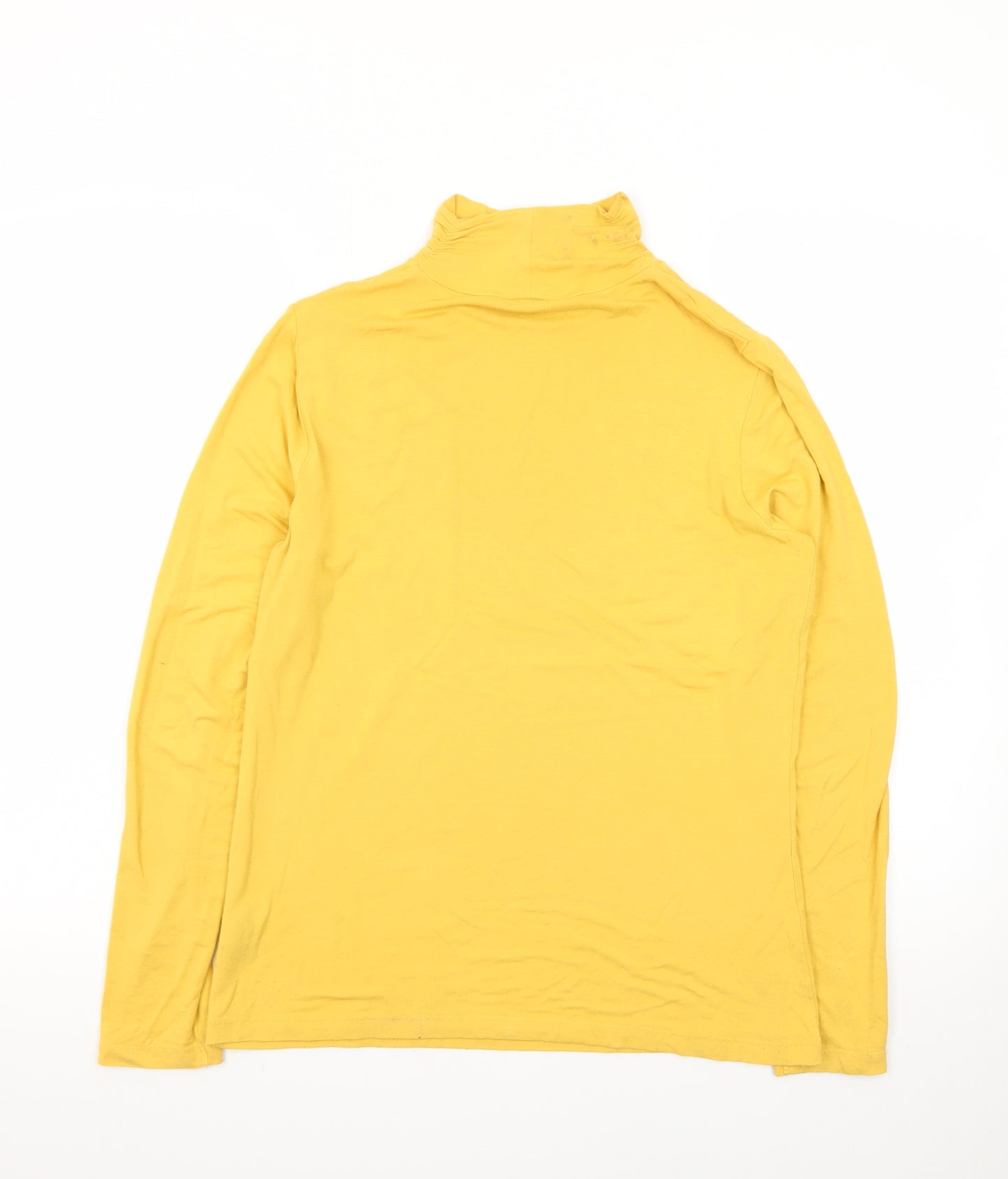 M&Co Women Yellow Roll Neck Long Sleeve Jersey Top Size 12