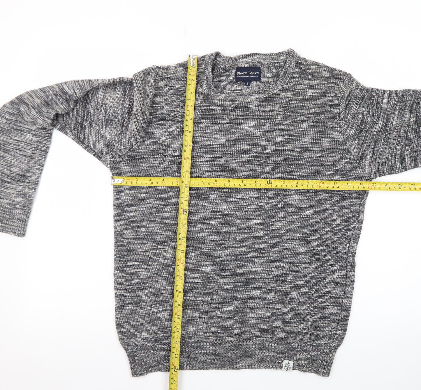 Shore Leave Men's Grey Knit Pullover Jumper Size S