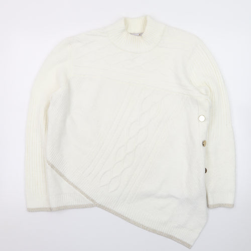 Marks and Spencer Women Ivory Cable-Knit Long Sleeve Jumper UK 16