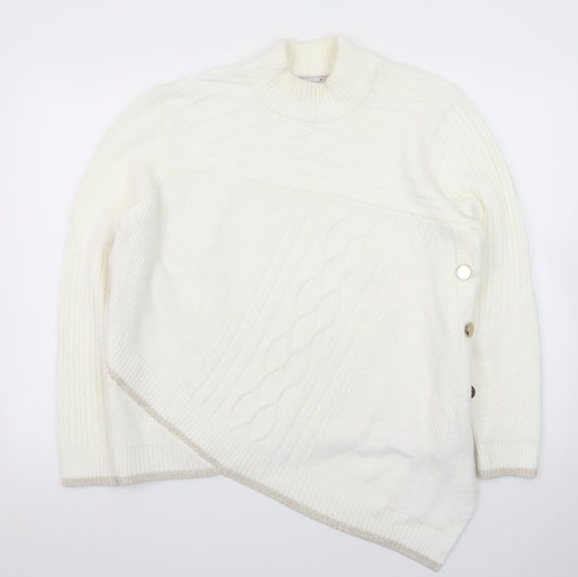Marks and Spencer Women Ivory Cable-Knit Long Sleeve Jumper UK 16