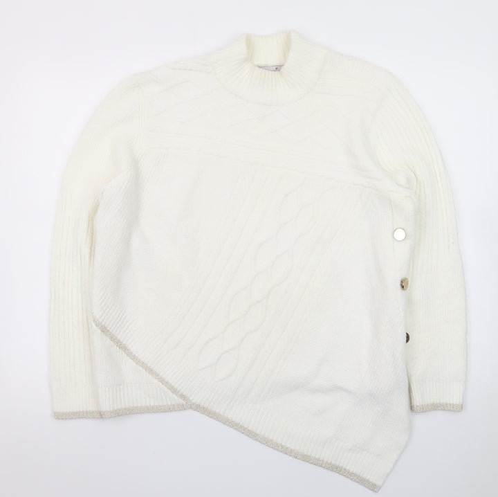 Marks and Spencer Women Ivory Cable-Knit Long Sleeve Jumper UK 16
