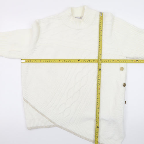 Marks and Spencer Women Ivory Cable-Knit Long Sleeve Jumper UK 16