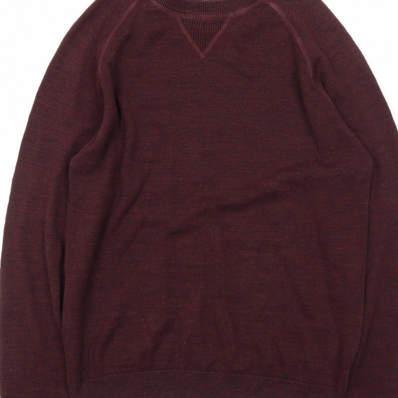 Next Men's Brown Crew Neck Wool Jumper Size M Regular Fit