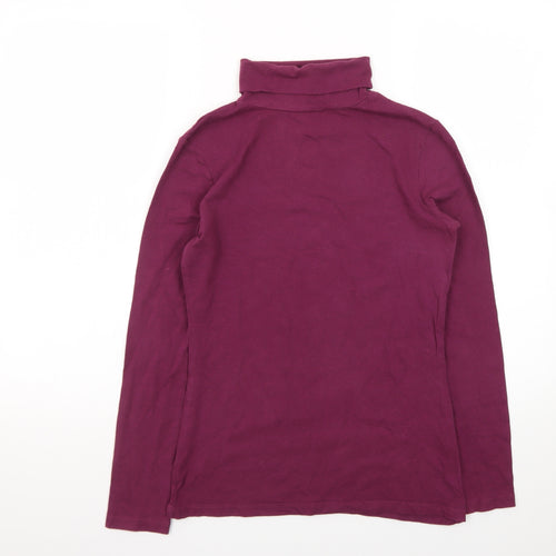 Primark Women’s Purple Roll Neck Long Sleeve Cotton Stretch Top Size 10