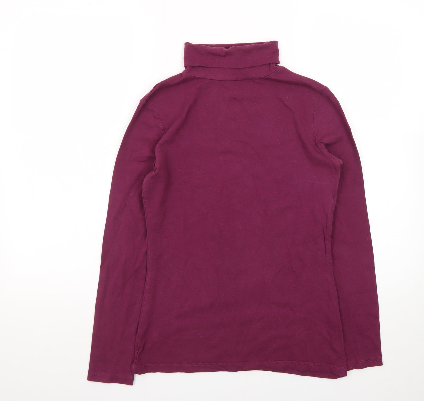 Primark Women’s Purple Roll Neck Long Sleeve Cotton Stretch Top Size 10