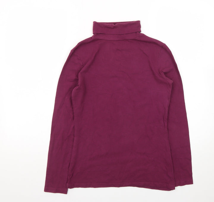 Primark Women’s Purple Roll Neck Long Sleeve Cotton Stretch Top Size 10