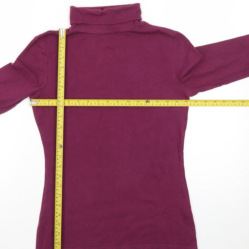 Primark Women’s Purple Roll Neck Long Sleeve Cotton Stretch Top Size 10