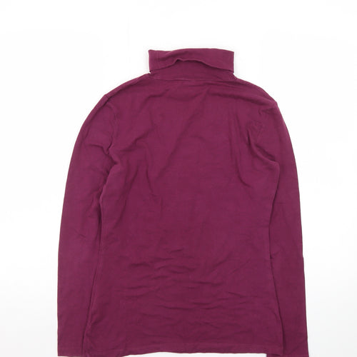 Primark Women’s Purple Roll Neck Long Sleeve Cotton Stretch Top Size 10