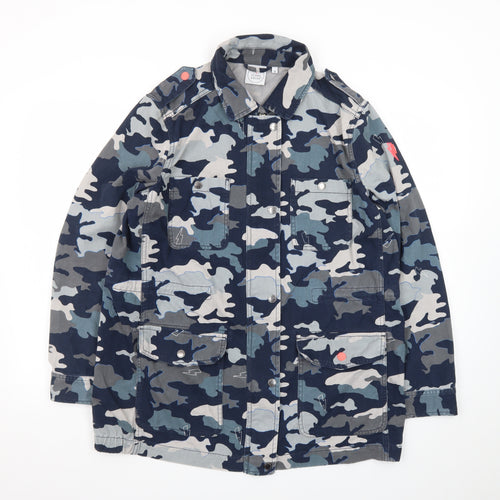 Scamp & Dude Men's Blue Camouflage Cotton Military Jacket Size 14 Plus