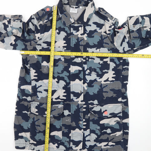 Scamp & Dude Men's Blue Camouflage Cotton Military Jacket Size 14 Plus