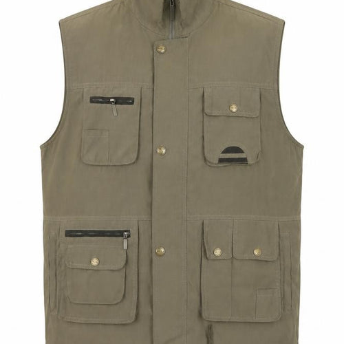 Mode Mille Men's Green 3XL Utility Bodywarmer Waistcoat Outdoor Zip Pockets