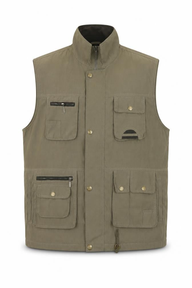 Mode Mille Men's Green 3XL Utility Bodywarmer Waistcoat Outdoor Zip Pockets