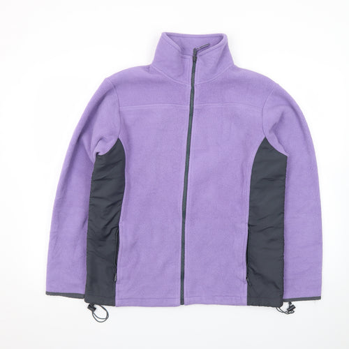 Athletic Works Women Purple Fleece Full Zip Jacket Size M