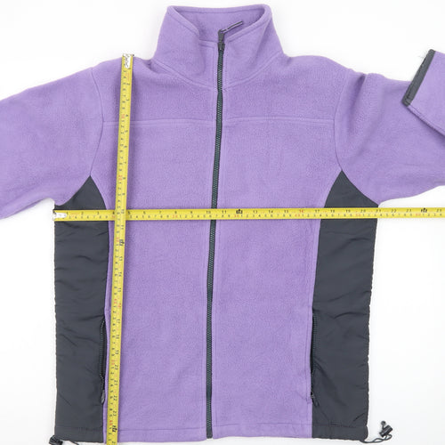 Athletic Works Women Purple Fleece Full Zip Jacket Size M