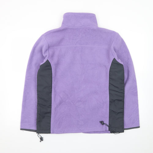 Athletic Works Women Purple Fleece Full Zip Jacket Size M