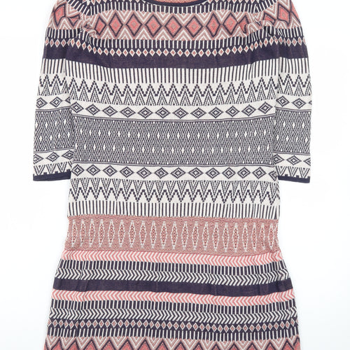 Monsoon Women’s Multicoloured Cotton Knit Shift Dress Size S