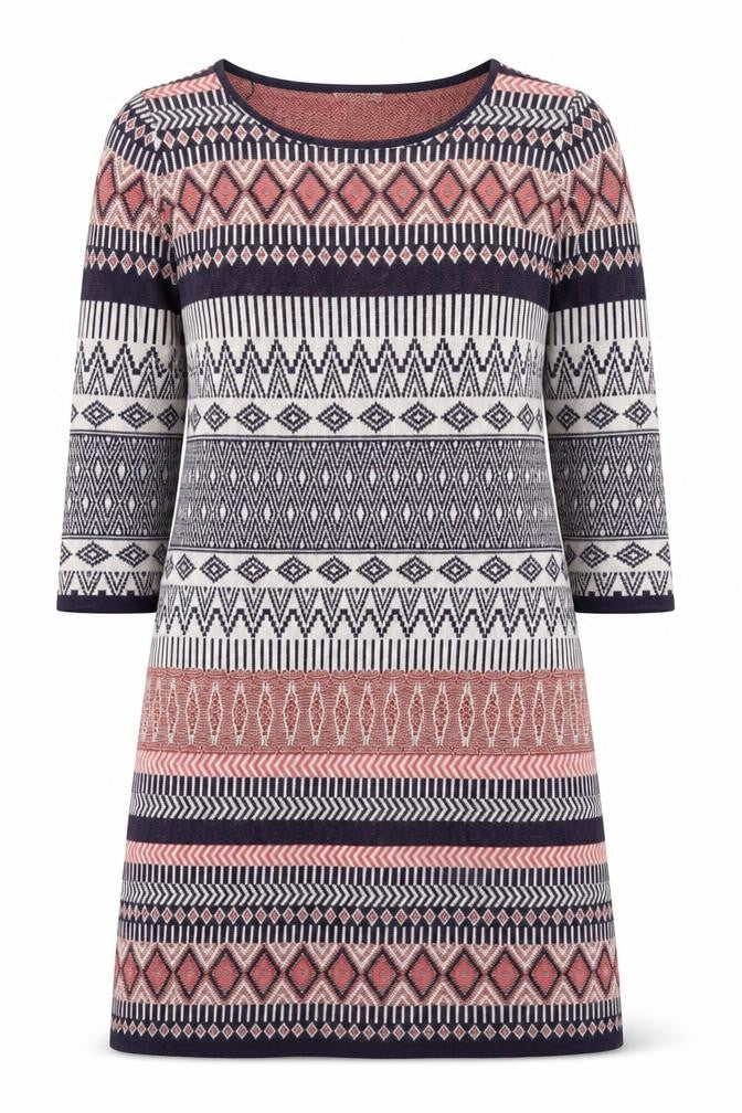 Monsoon Women’s Multicoloured Cotton Knit Shift Dress Size S