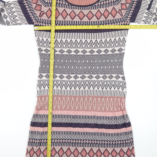 Monsoon Women’s Multicoloured Cotton Knit Shift Dress Size S