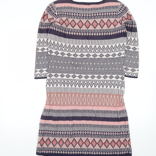 Monsoon Women’s Multicoloured Cotton Knit Shift Dress Size S
