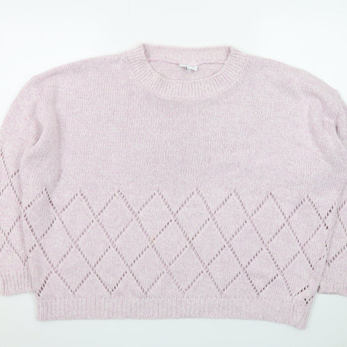 Next Women’s Pink Diamond Knit Crew Neck Jumper Size 20
