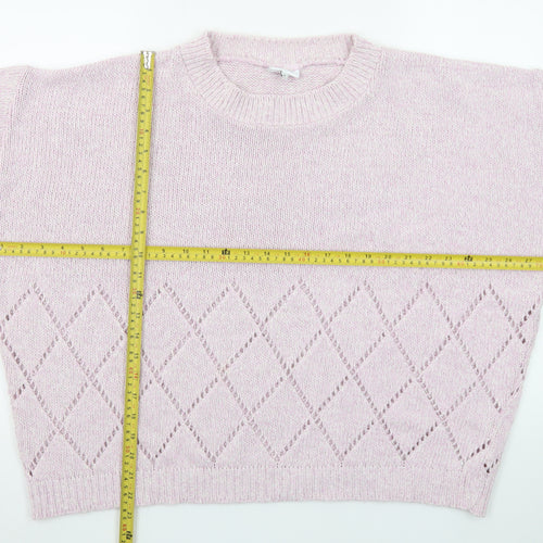 Next Women’s Pink Diamond Knit Crew Neck Jumper Size 20
