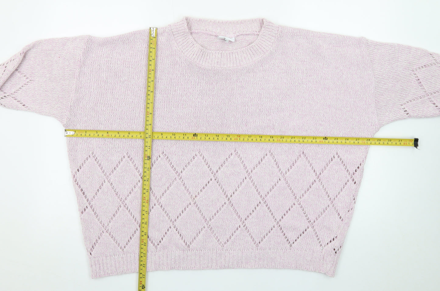 Next Women’s Pink Diamond Knit Crew Neck Jumper Size 20