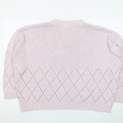 Next Women’s Pink Diamond Knit Crew Neck Jumper Size 20