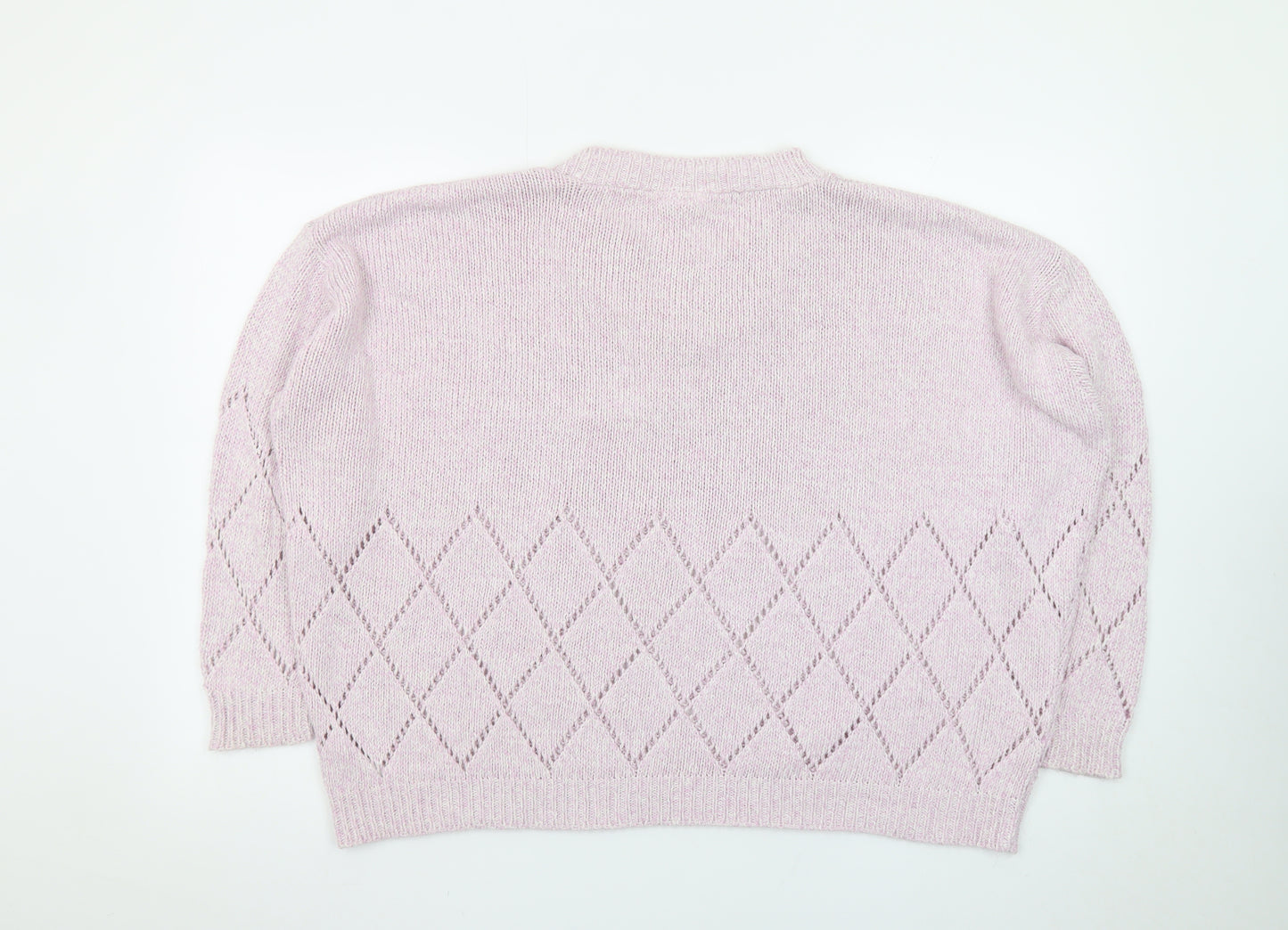 Next Women’s Pink Diamond Knit Crew Neck Jumper Size 20