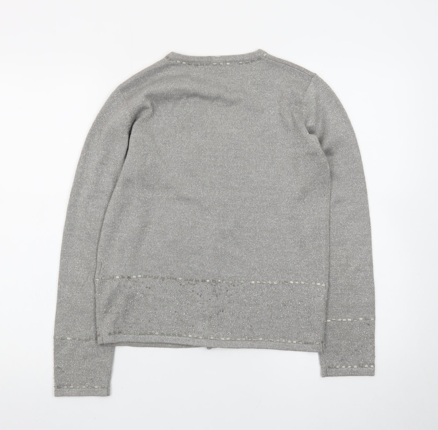 Marks and Spencer Women’s Grey V-Neck Cardigan Size 10 Classic Knit