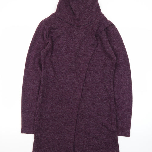Lily & Me Women's Purple Roll Neck Long Sleeve Cardigan Size 8