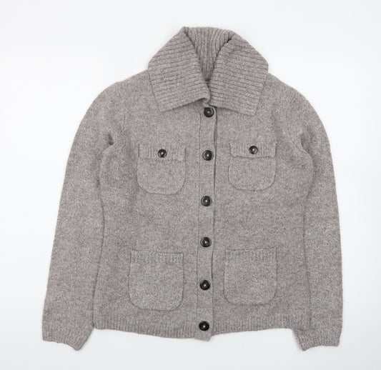 Marks and Spencer Men's Grey Wool Collared Button Cardigan Size S